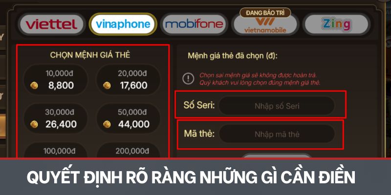 Quyết định, chắt lọc rõ ràng những gì cần điền