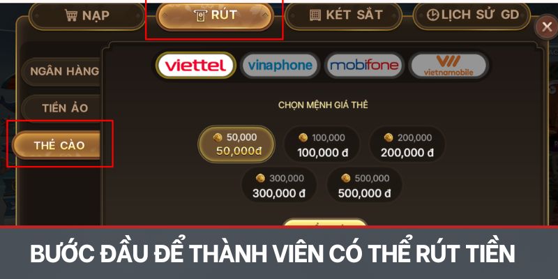 Bước khởi đầu để thành viên có thể rút tiền Topclub